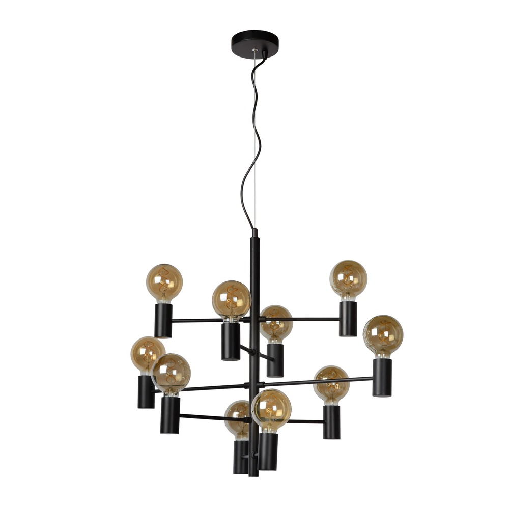 Lucide HanglampLeanne 10-lichts zwart - 21421/10/30